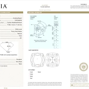 30.04-Carat Cushion Cut Fancy Vivid Yellow Diamond | GIA Certified